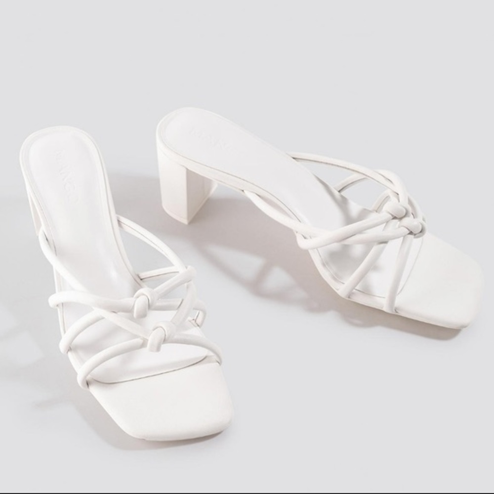 Mango knotted block heel sandal